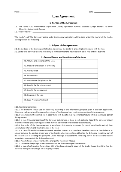 free simple loan agreement template template