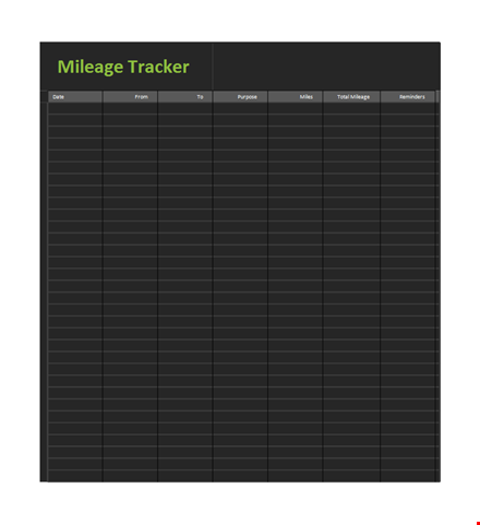 track your mileage with our convenient mileage log tracker template
