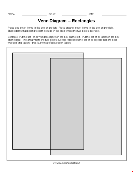 rectangle shaped venn diagram template template