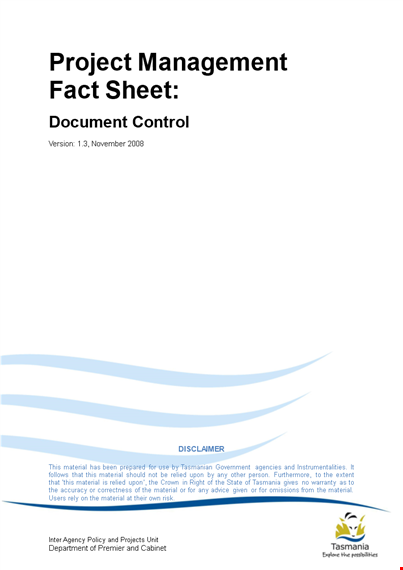project fact sheet template - efficiently manage document control & versions template