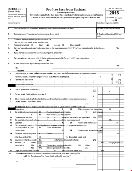 profit and loss form for business: instructions template