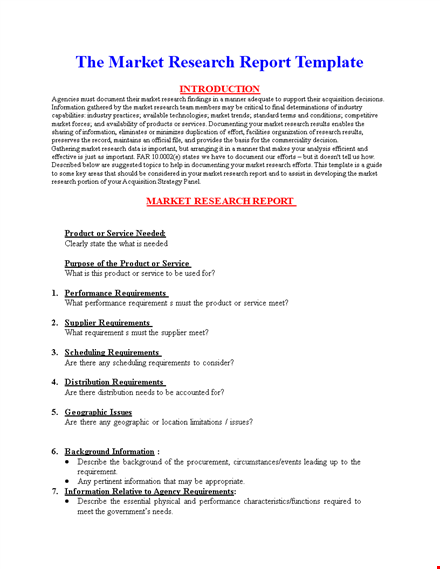 market research report template template