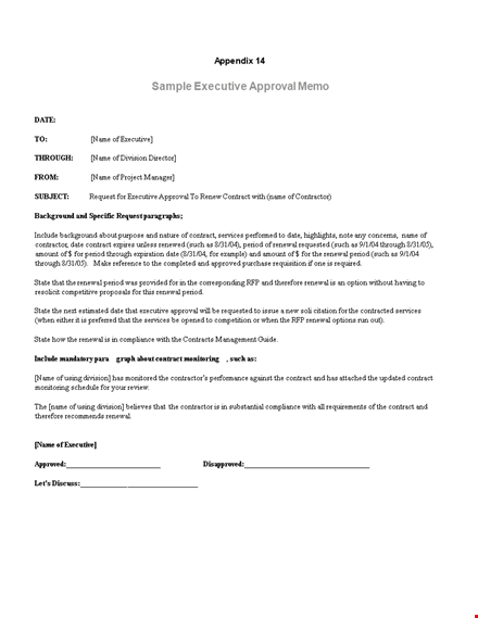 executive approval memo template download in pdf obuweafdlc template