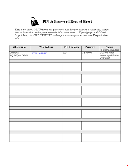 password list template - securely organize and track your passwords template