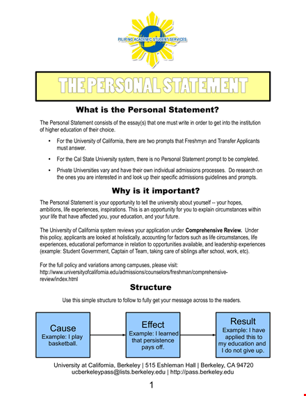 university personal statement format template