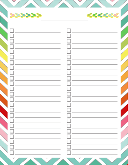 colorful printable checklist template template
