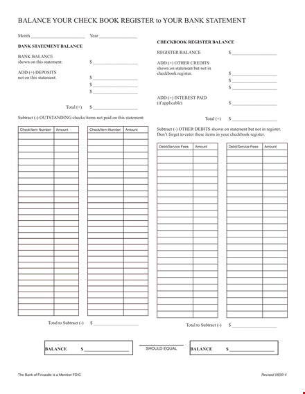 track your finances: checkbook register for easy balancing | company name template