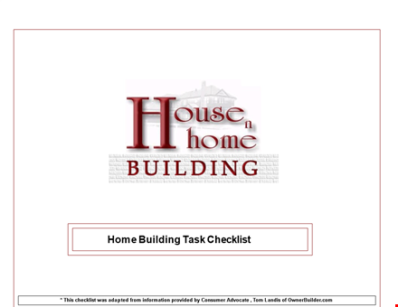 house construction to-do list template | easily manage tasks and assignments template
