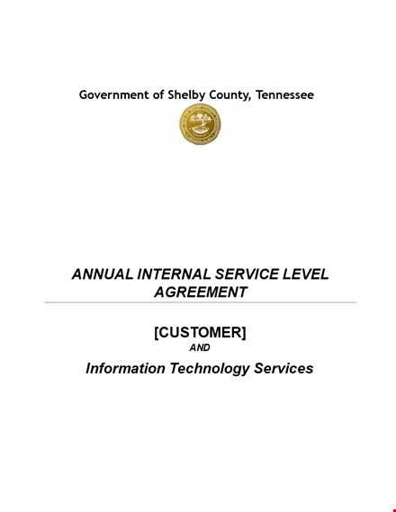 internal service level agreement template template