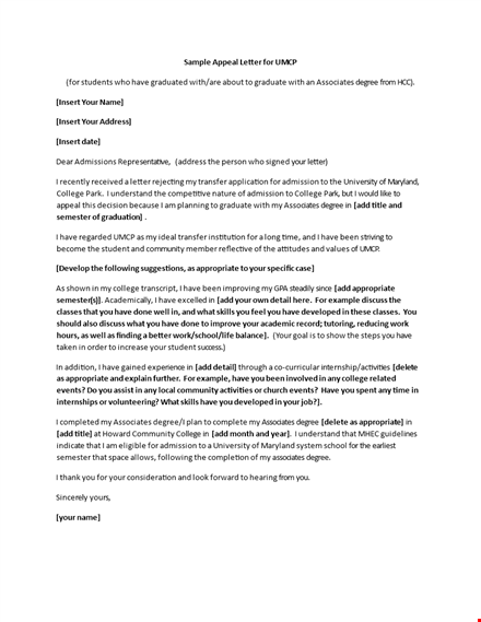 appealing a college rejection letter: how to get the appropriate degree? template
