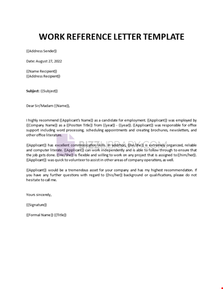 work-reference-letter-template