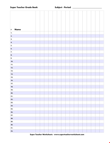 teacher grade book template template