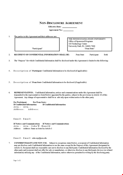 protect confidential information with our non-disclosure agreement template template