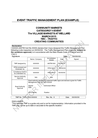 event traffic management plan template