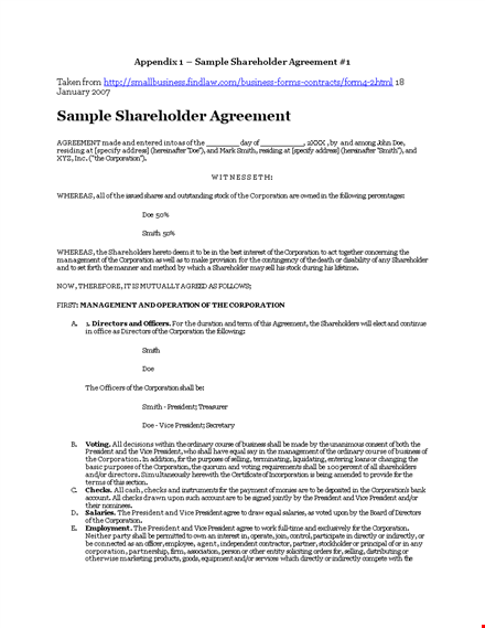 shareholder agreement for corporation: shall govern shares and shareholders template