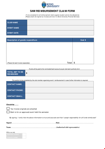 fill out our event reimbursement form | get your reimbursement quickly template