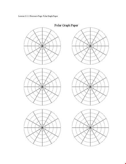 polar circle graph paper lesson - resource for polar graphing template