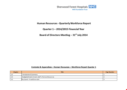 free quarterly report template