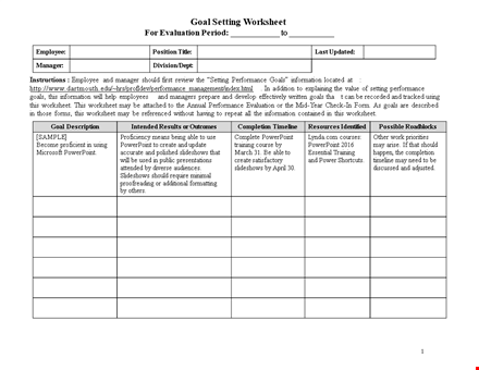 effective goal setting template | achieve your goals with our performance & powerpoint worksheet template