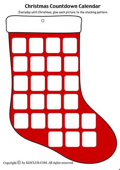 christmas countdown calendar template - create your festive countdo template
