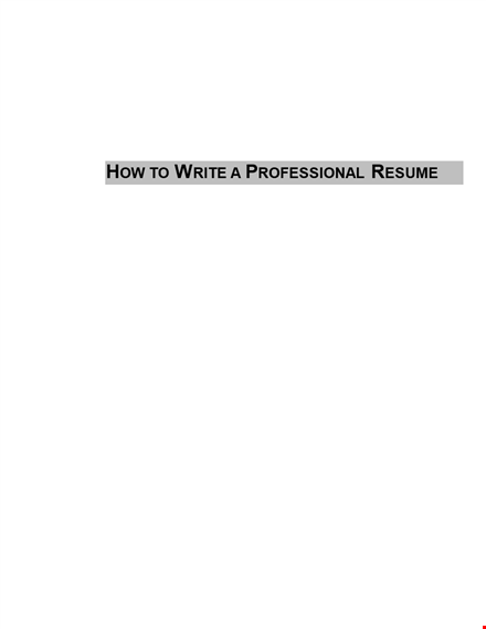 experience resume format pdf template