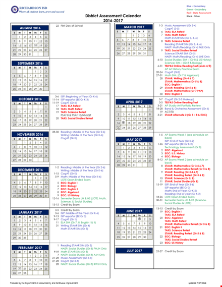 district calendar template