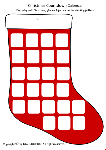 christmas countdown calendar template template