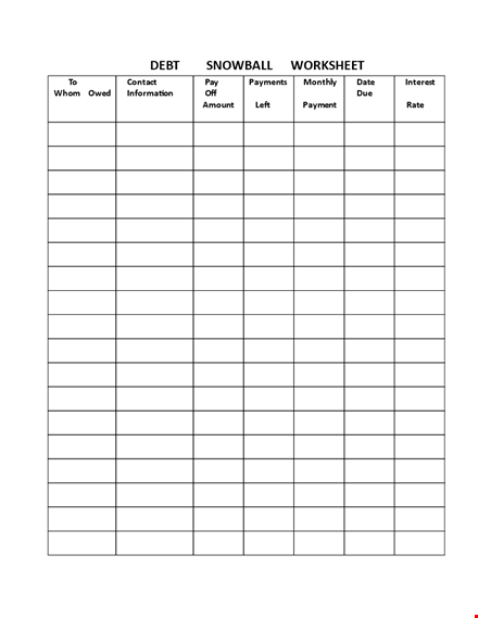 debt snowball worksheet | track your debts & payments efficiently template