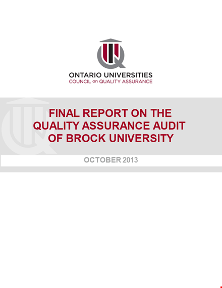 brock university quality council audit report - university program review template