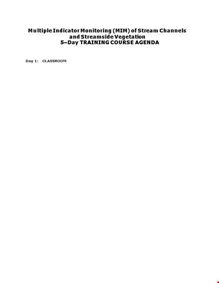 sample classroom training agenda | engage and master the field in a dynamic classroom setting template