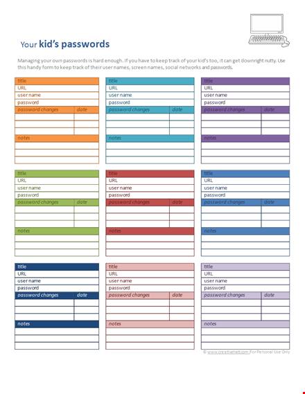 create, manage, and secure passwords with our password list template template