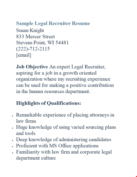 recruiter resume template