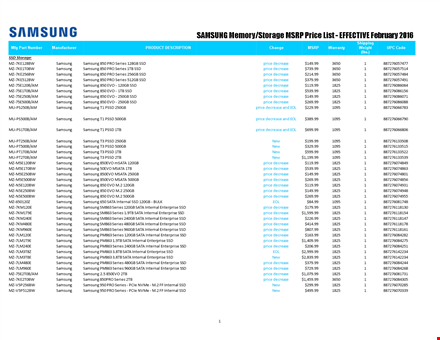 samsung memory storage msrp price file (feb ) template