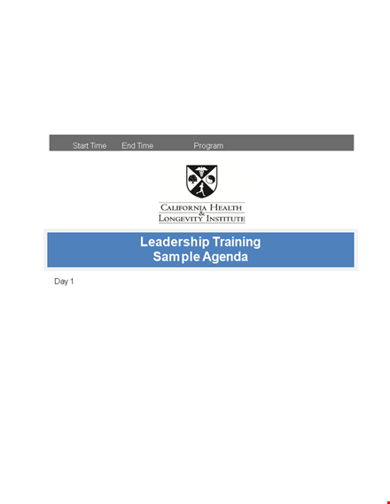 leadership training agenda template