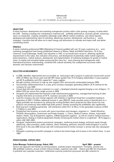 sales manager resume example - boost your marketing career | company business sales market template
