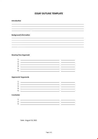 essay outline template template