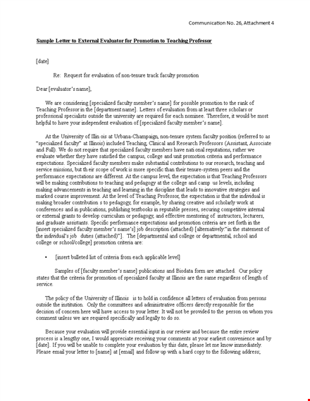 promotion letter for specialized teaching faculty template