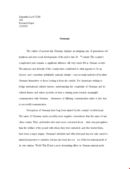research paper in pdf format: communication in germany by germans template