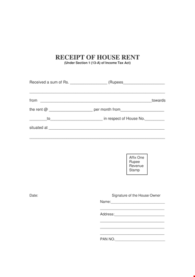 generate a free house rent receipt template template