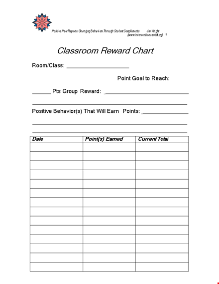 positive reward system: point reports & charts template