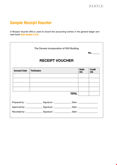 receipt voucher format template - create professional vouchers with sample receipts & signatures template