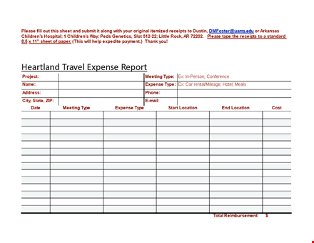 free expense report template - track receipts with ease template