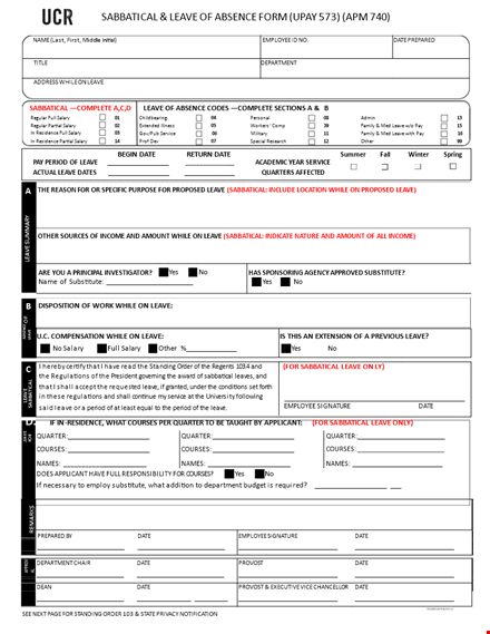 leave of absence template - university | download for leave, sabbatical, or absence template