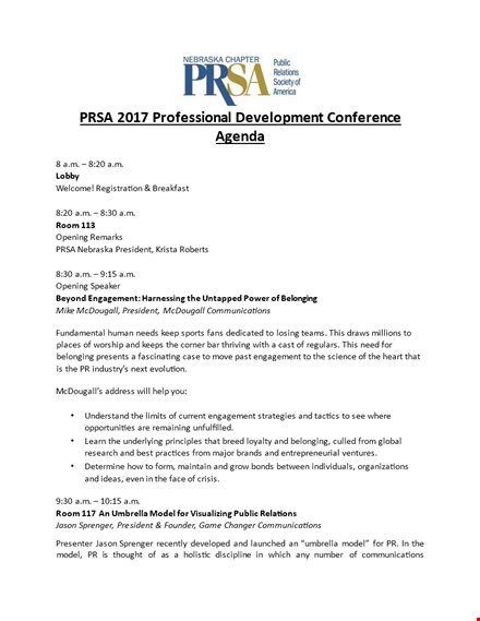 professional conference agenda template