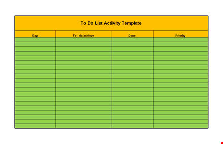 activity checklist template template