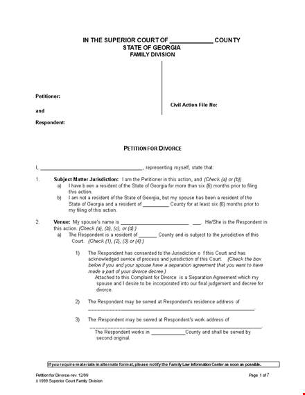 divorce papers template - get your documents ready for divorce proceedings template