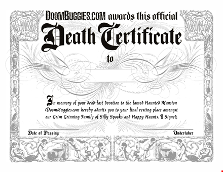 create professional death certificates with our printable death certificate template template