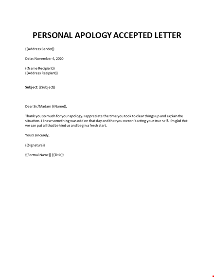 apology accepted email template