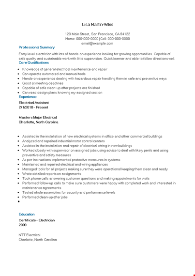 entry level resume template