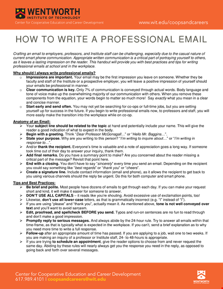 professional email example - effective and polished email writing tips & templates template
